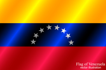 Obraz na płótnie Canvas Flag of Venezuela with folds. Colorful illustration with flag for design. Vector.