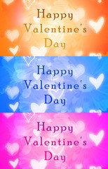 Valentine's day 3 banner background, background with white hearts, love concept.