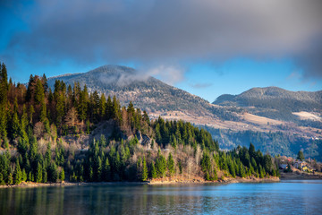 Colibita Lake in a sunny day, Romania