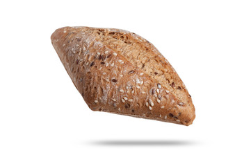  diet bread with sesame seeds. isolated on white background