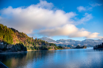 Colibita Lake in a sunny day, Romania