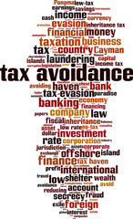 Obraz premium Tax avoidance word cloud