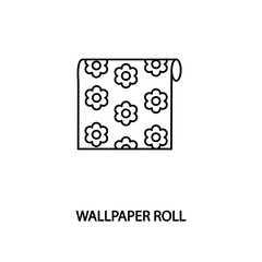Wallpaper roll line vector icon. Can be used to flat picture construction materials in the internet or store.