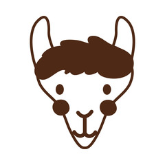 cute llama wild animal character icon