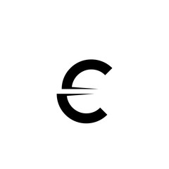 Initial letter c logo cut into two parts