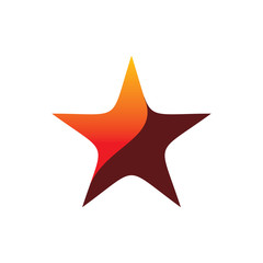 red star shape logo design