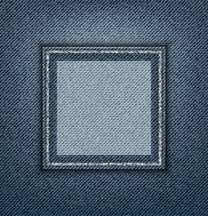 Blue denim square poster