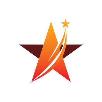 color star line reach logo design