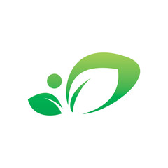 nature leaf people logo design