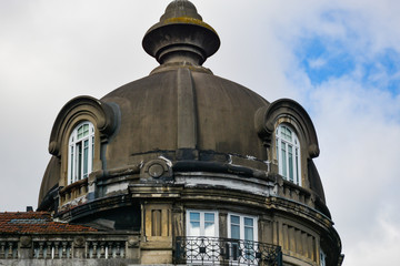 Old building with beautiful dome in Porto, Portugal.