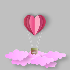 Vector Valentine and Hearts Background Floating with Happy Valentines Day Greetings. Vector Illustration.