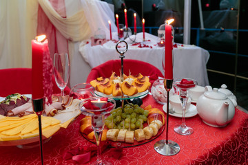 Romantic candlelight dinner for Valentine's Day