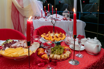 Romantic candlelight dinner for Valentine's Day