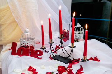 Romantic candlelight dinner for Valentine's Day