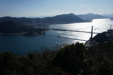 関門海峡と関門橋