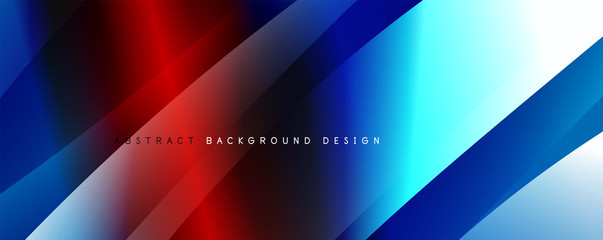 Wave liquid style lines with shadows and light on gradient background