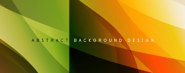 Wave liquid style lines with shadows and light on gradient background