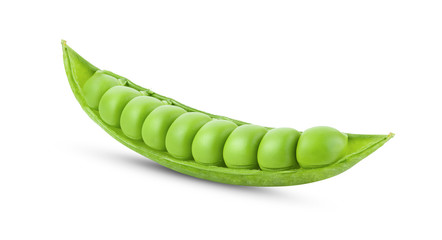 Green peas isolated on white