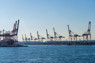 Obraz premium 横浜港_ガントリークレーン