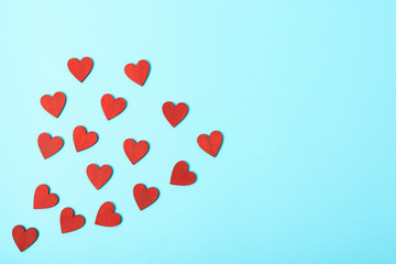 Valentine's Day Concept, Top view Flat lay, red heart