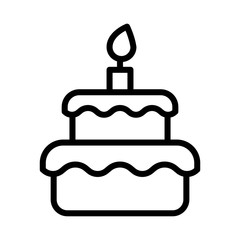 Birthday cake line icon