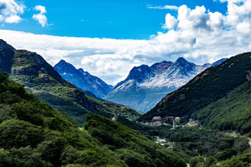 Naklejka premium landscape in the mountains