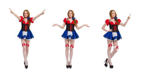 Woman waitress in octoberfest concept