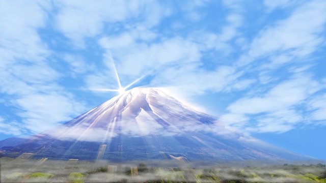 3d rendering of nice lighting with blue sky and mountain