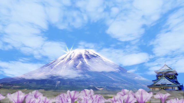 3d rendering of nice lighting with blue sky and mountain