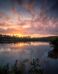 Fototapeta na wymiar Panoramic River Sunrise