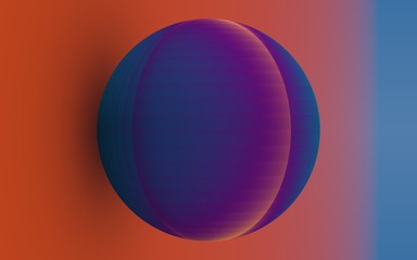 rendu 3D d'une sphère posée contre un plan se confondant avec le lointain