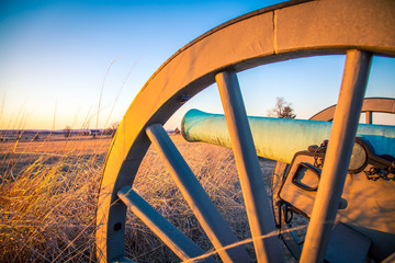 Sunset on a cannon at Gettysburg 