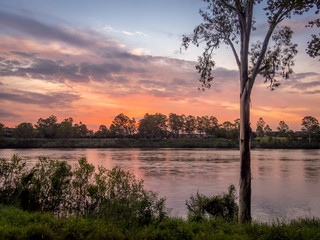 Fototapeta na wymiar Colourful River Sunset