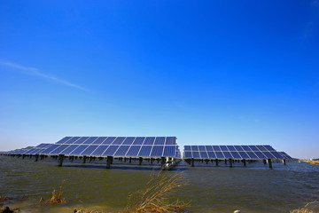Solar panels on the water