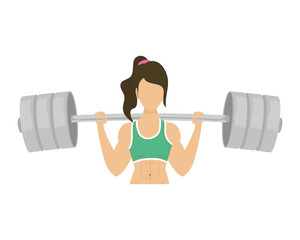 young woman athlete weight lifting