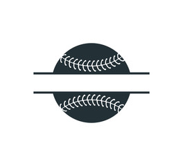 baseball softball stuff split badge name vector logo graphic design