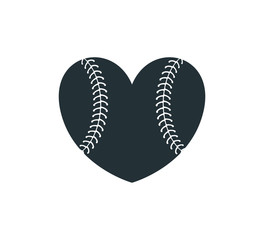heart shape ball baseball softball stuff vector logo graphic design