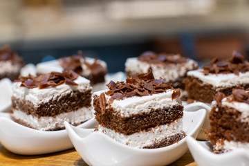  mini cake in cup background
