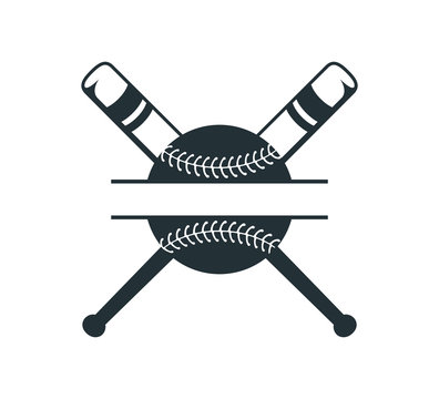 baseball softball stuff split badge name vector logo graphic design