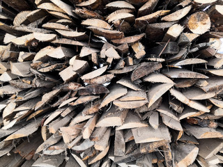 Pile of firewood texture background. firewood background