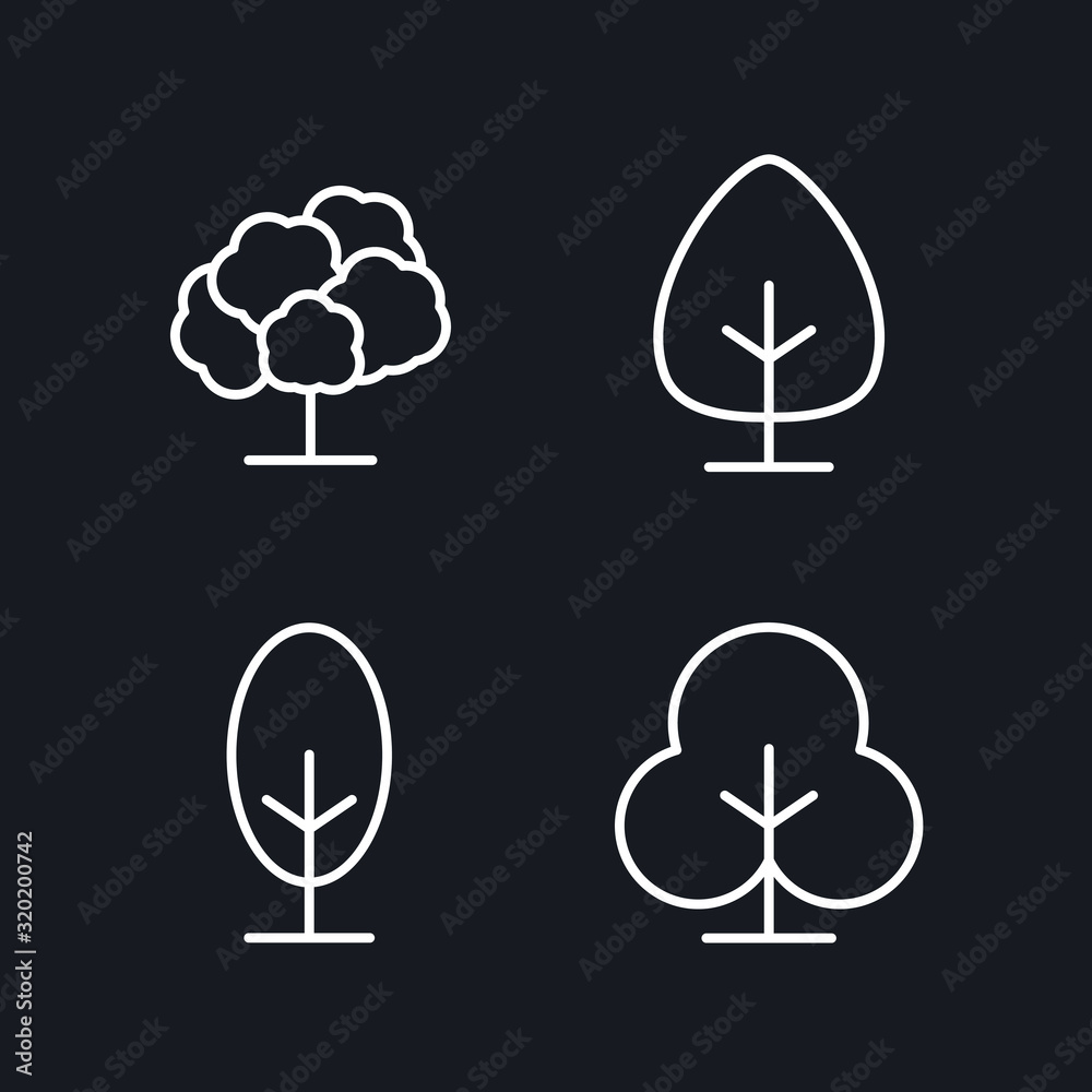 Aufkleber tree set icon template color editable. forest tree symbol vector sign isolated on white background illustration for graphic and web design.