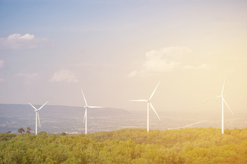 Electricity production with wind turbines, Natural energy.