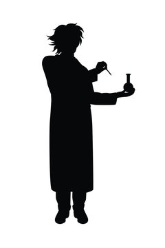 Scientist silhouette vector