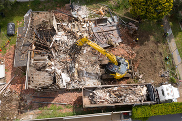 demolition  of a house in Sydney, Australia.