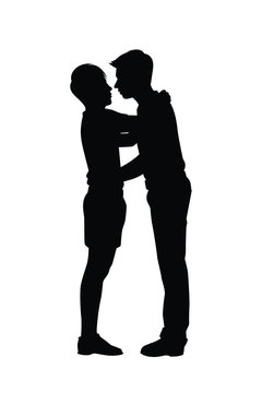 Gay Lovers Couple Silhouette Vector