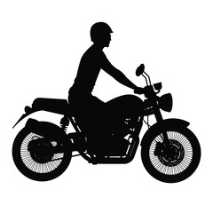 Fototapeta na wymiar Motorcycle with rider silhouette vector