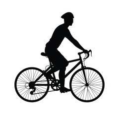 Bicycle with rider silhouette vector