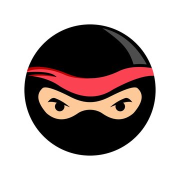 funny ninja cartoon for team mascot vector illustration design	