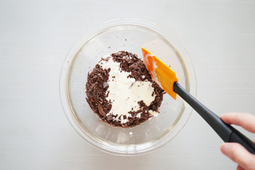 生チョコレート作り