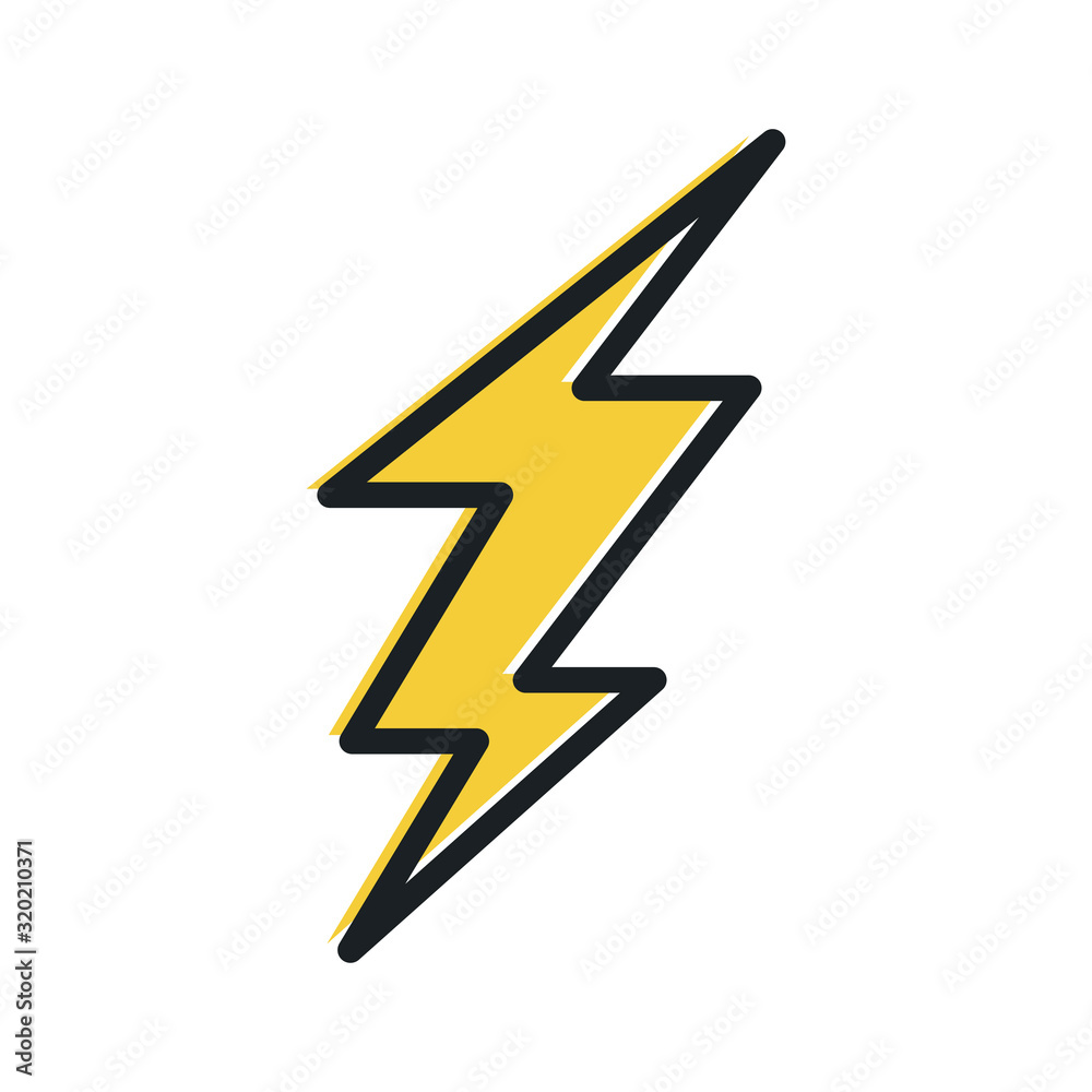 Leinwandbilder set lightning bolt. thunderbolt icon template color editable. lightning strike symbol vector sign is
